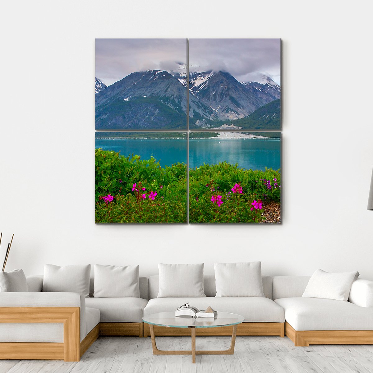 Wild Flowers In Glacier Bay National Park Alaska Canvas Wall Art-4 Square-Gallery Wrap-17" x 17"-Tiaracle