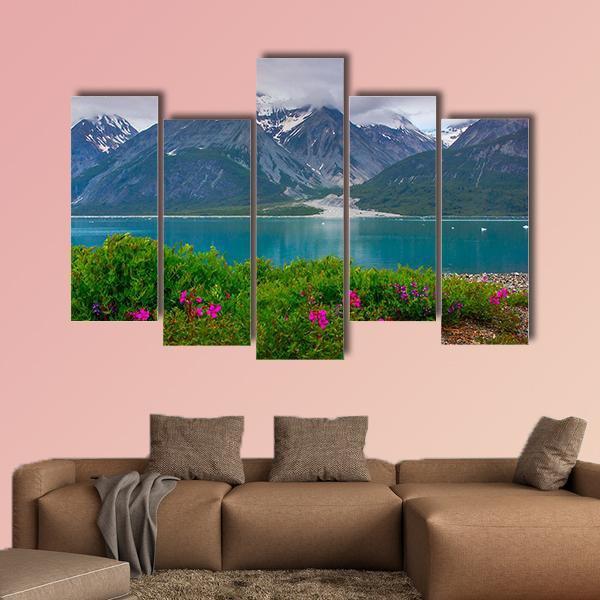 Wild Flowers In Glacier Bay National Park Alaska Canvas Wall Art-5 Pop-Gallery Wrap-47" x 32"-Tiaracle