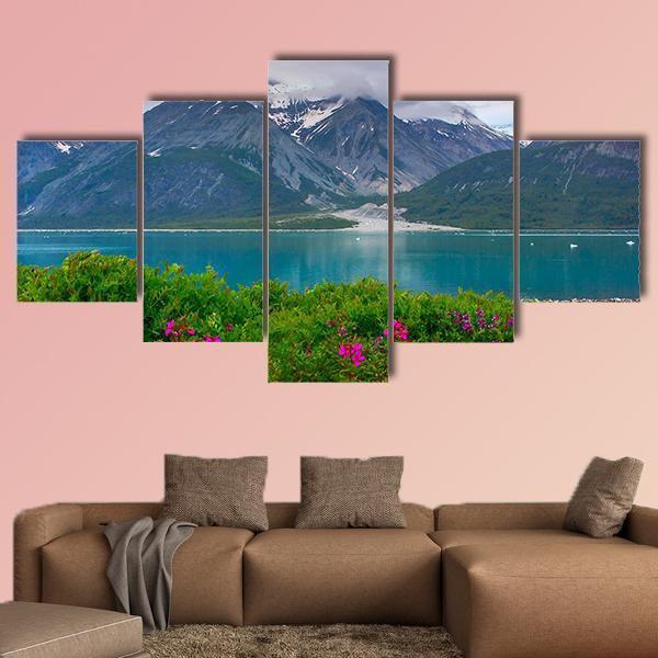Wild Flowers In Glacier Bay National Park Alaska Canvas Wall Art-5 Star-Gallery Wrap-62" x 32"-Tiaracle
