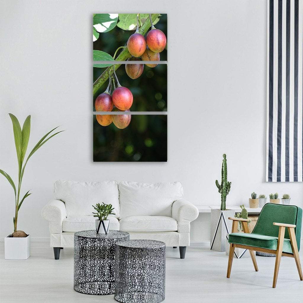 Wild Fruits Tree Vertical Canvas Wall Art-3 Vertical-Gallery Wrap-12" x 25"-Tiaracle