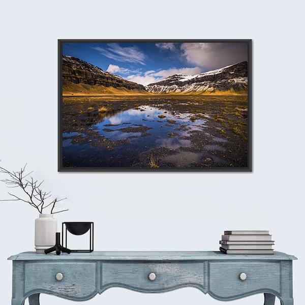Wild Landscape Of Iceland Canvas Wall Art-1 Piece-Floating Frame-24" x 16"-Tiaracle