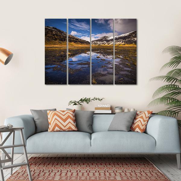 Wild Landscape Of Iceland Canvas Wall Art-4 Horizontal-Gallery Wrap-34" x 24"-Tiaracle