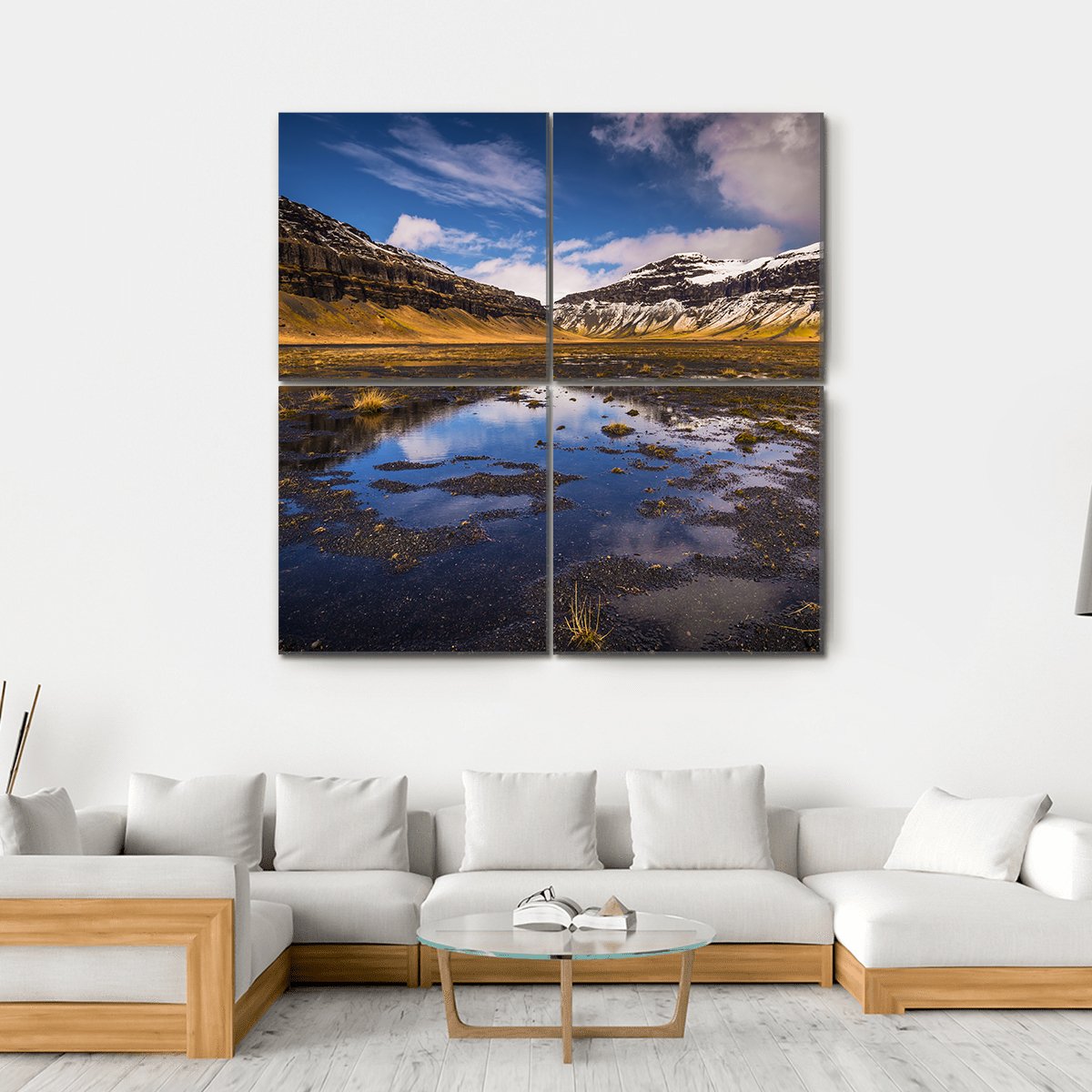 Wild Landscape Of Iceland Canvas Wall Art-4 Square-Gallery Wrap-17" x 17"-Tiaracle