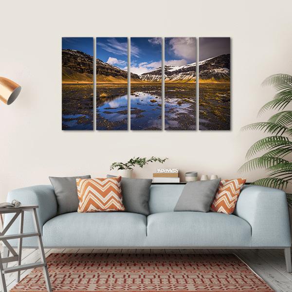 Wild Landscape Of Iceland Canvas Wall Art-5 Horizontal-Gallery Wrap-22" x 12"-Tiaracle