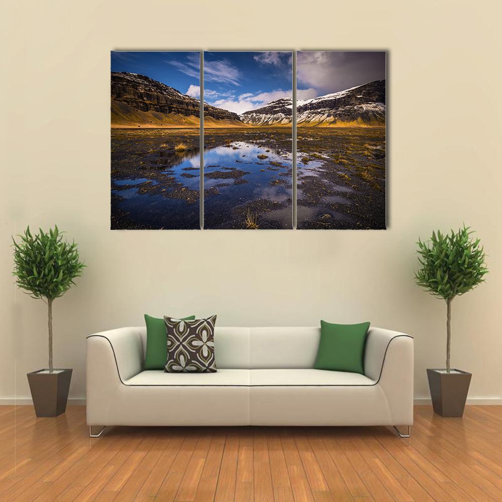Wild Landscape Of Iceland Canvas Wall Art-3 Horizontal-Gallery Wrap-37" x 24"-Tiaracle