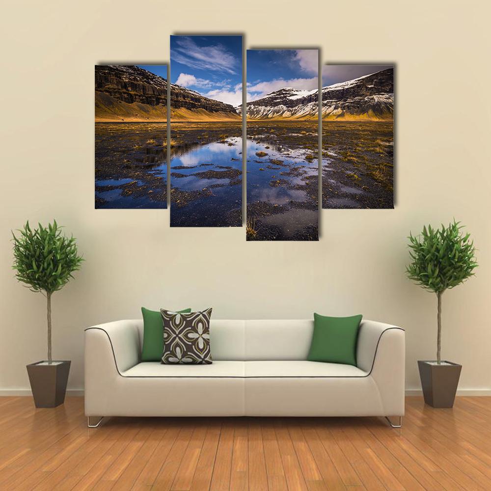 Wild Landscape Of Iceland Canvas Wall Art-4 Pop-Gallery Wrap-50" x 32"-Tiaracle