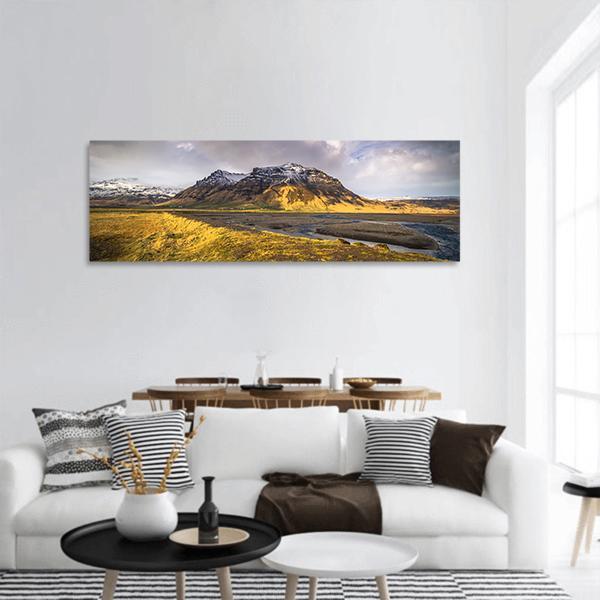 Wild Landscape Iceland Panoramic Canvas Wall Art-1 Piece-36" x 12"-Tiaracle