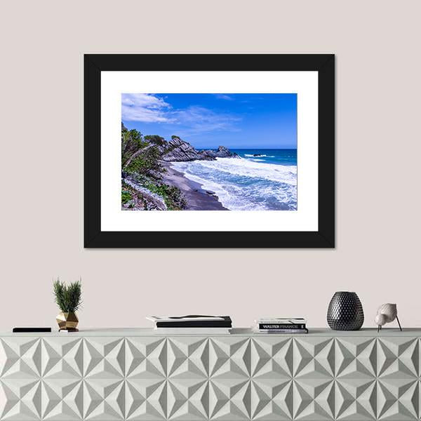 Wild Tropical Coast Canvas Wall Art-1 Piece-Framed Print-20" x 16"-Tiaracle