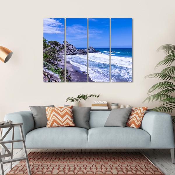 Wild Tropical Coast Canvas Wall Art-4 Horizontal-Gallery Wrap-34" x 24"-Tiaracle