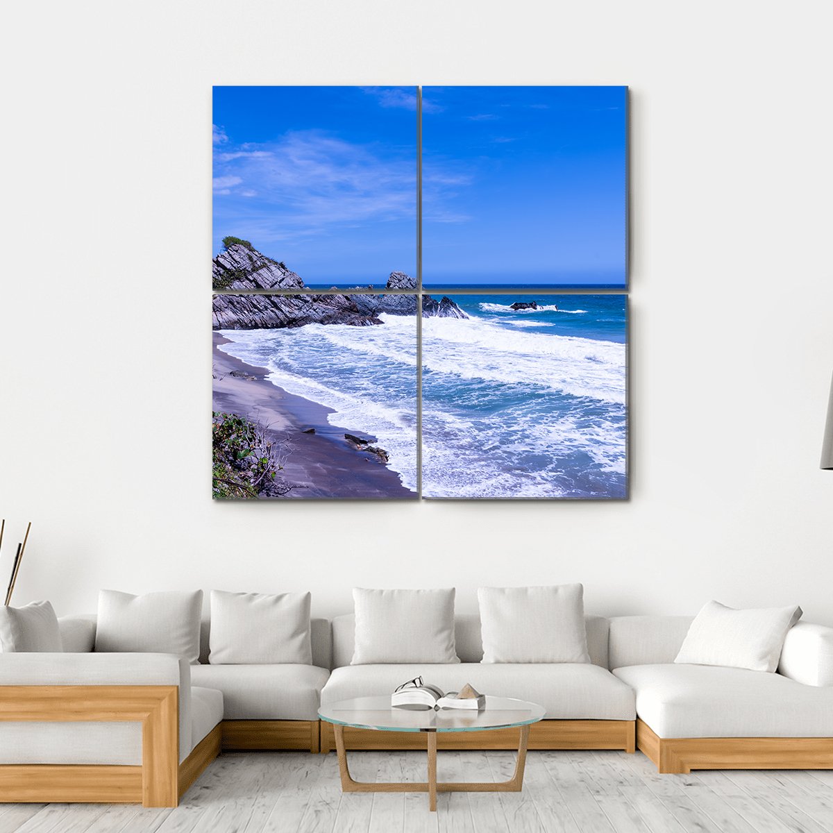 Wild Tropical Coast Canvas Wall Art-4 Square-Gallery Wrap-17" x 17"-Tiaracle