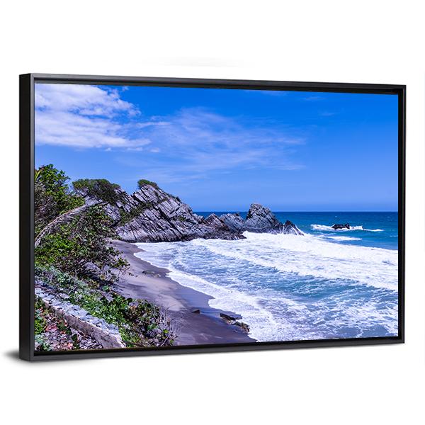 Wild Tropical Coast Canvas Wall Art-3 Horizontal-Gallery Wrap-25" x 16"-Tiaracle