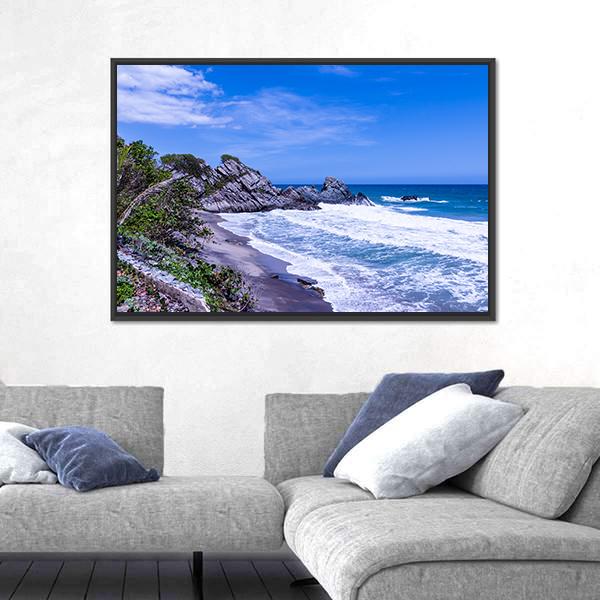 Wild Tropical Coast Canvas Wall Art-3 Horizontal-Gallery Wrap-25" x 16"-Tiaracle