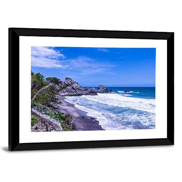 Wild Tropical Coast Canvas Wall Art-5 Horizontal-Gallery Wrap-22" x 12"-Tiaracle