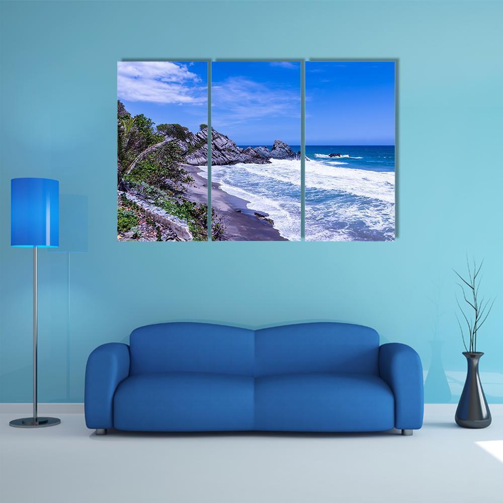 Wild Tropical Coast Canvas Wall Art-3 Horizontal-Gallery Wrap-37" x 24"-Tiaracle