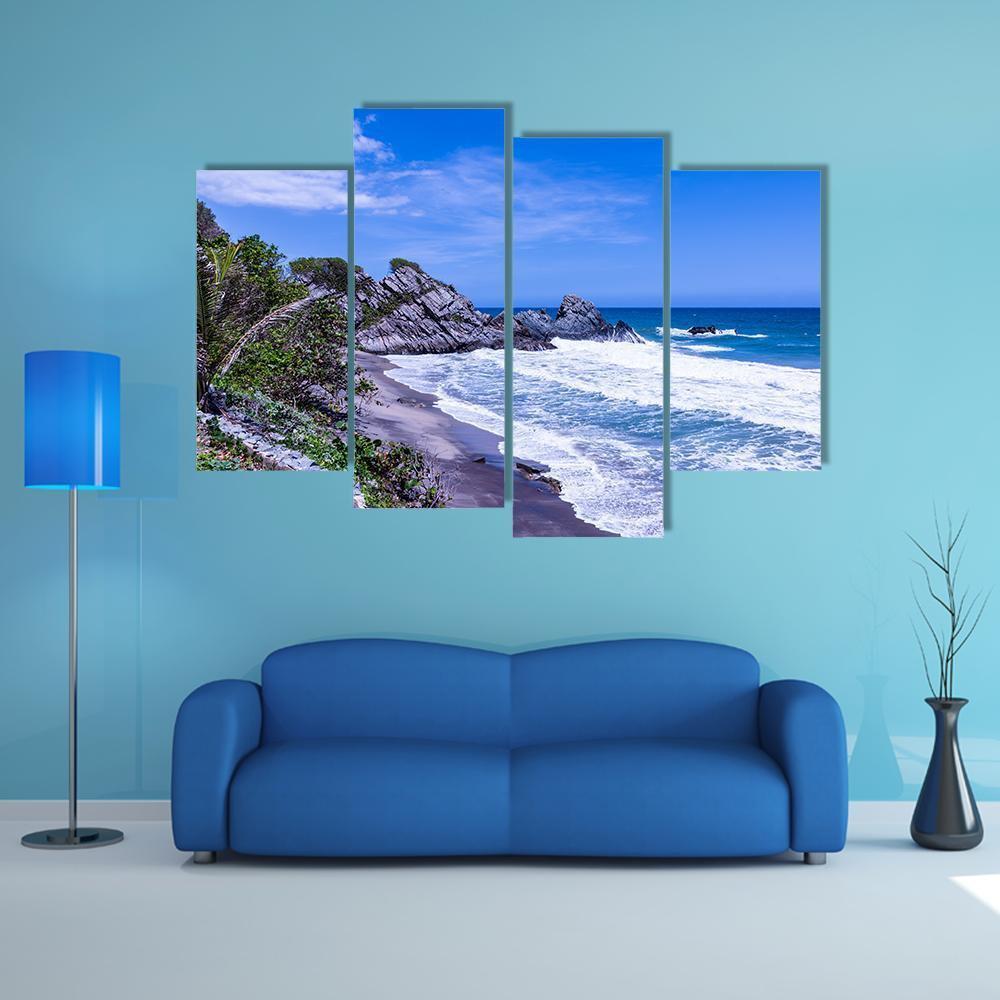 Wild Tropical Coast Canvas Wall Art-4 Pop-Gallery Wrap-50" x 32"-Tiaracle