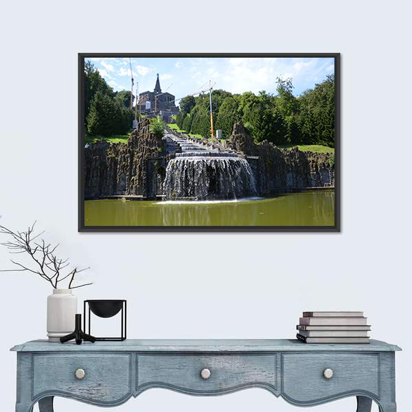 Wilhelmshoehe Castle Park In Kassel Canvas Wall Art-1 Piece-Floating Frame-24" x 16"-Tiaracle