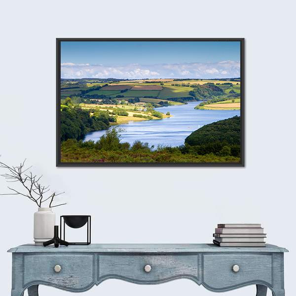 Wimbleball Lake Canvas Wall Art-1 Piece-Floating Frame-24" x 16"-Tiaracle