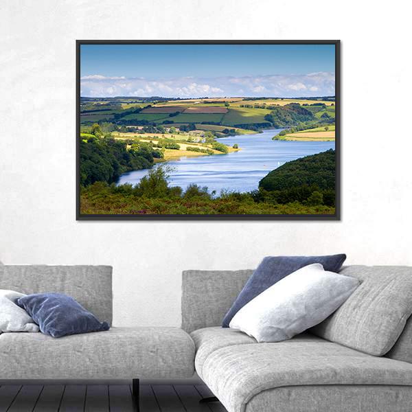 Wimbleball Lake In England Panoramic Canvas Wall Art-1 Piece-36" x 12"-Tiaracle