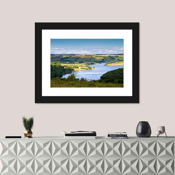 Wimbleball Lake In England Panoramic Canvas Wall Art-1 Piece-36" x 12"-Tiaracle