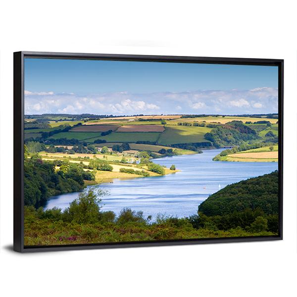 Wimbleball Lake In England Panoramic Canvas Wall Art-1 Piece-36" x 12"-Tiaracle