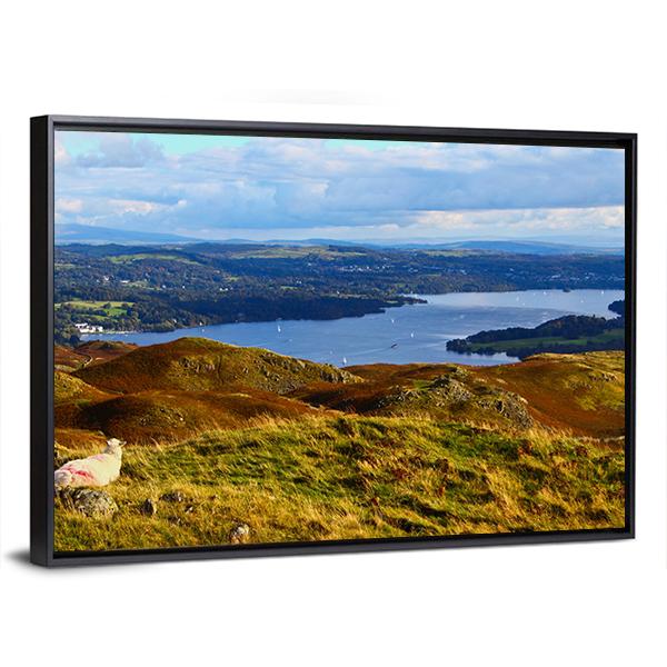 Windermere Lake In England Panoramic Canvas Wall Art-1 Piece-36" x 12"-Tiaracle