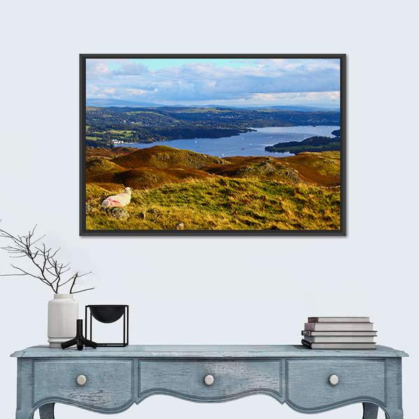 Windermere Lake In England Panoramic Canvas Wall Art-1 Piece-36" x 12"-Tiaracle