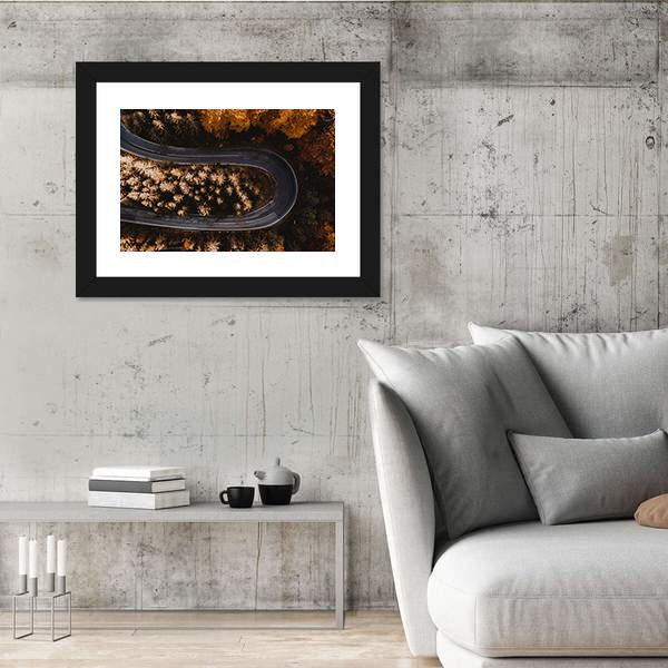 Winding Forest Road In The Mountains Canvas Wall Art-5 Horizontal-Gallery Wrap-22" x 12"-Tiaracle