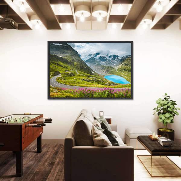 Winding Mountain Pass Road Canvas Wall Art-5 Horizontal-Gallery Wrap-22" x 12"-Tiaracle