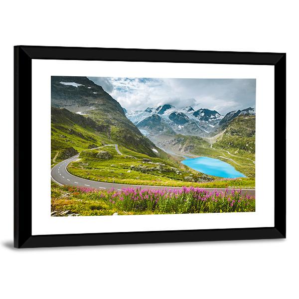 Winding Mountain Pass Road Canvas Wall Art-5 Horizontal-Gallery Wrap-22" x 12"-Tiaracle