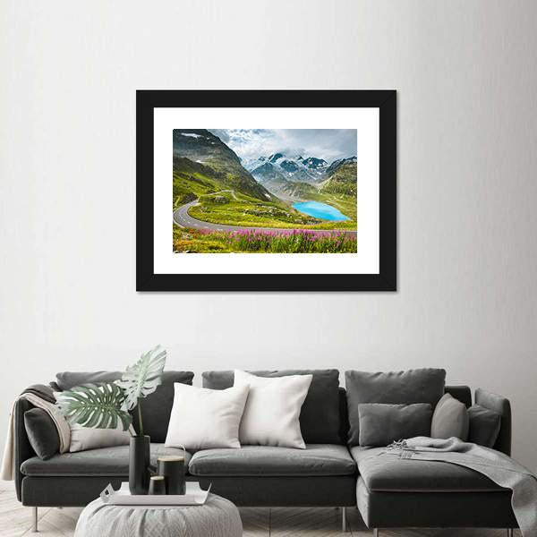 Winding Mountain Pass Road Canvas Wall Art-5 Horizontal-Gallery Wrap-22" x 12"-Tiaracle