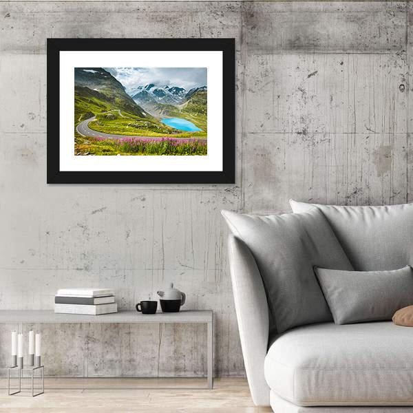 Winding Mountain Pass Road Canvas Wall Art-5 Horizontal-Gallery Wrap-22" x 12"-Tiaracle
