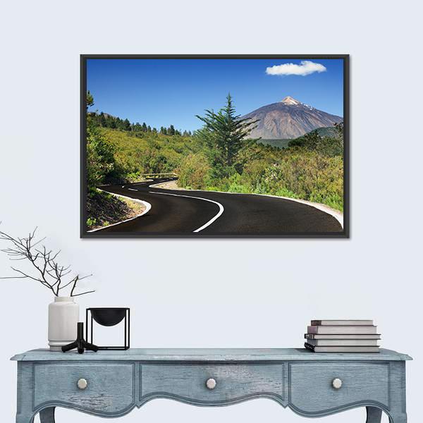 Winding Mountain Road Canvas Wall Art-1 Piece-Floating Frame-24" x 16"-Tiaracle