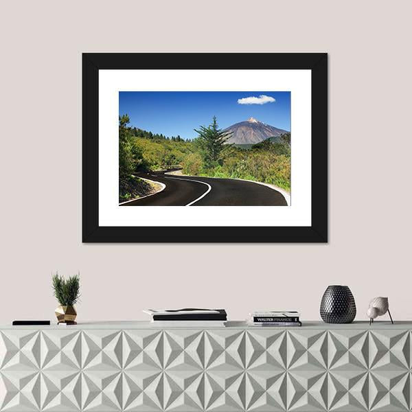 Winding Mountain Road Canvas Wall Art-1 Piece-Framed Print-20" x 16"-Tiaracle