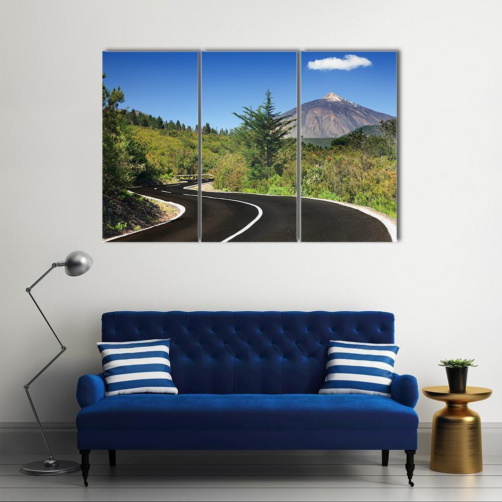 Winding Mountain Road Canvas Wall Art-3 Horizontal-Gallery Wrap-37" x 24"-Tiaracle