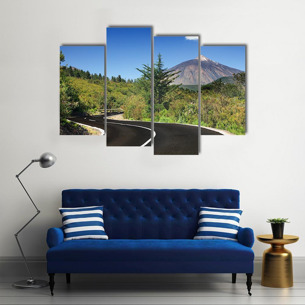 Winding Mountain Road Canvas Wall Art-4 Pop-Gallery Wrap-50" x 32"-Tiaracle