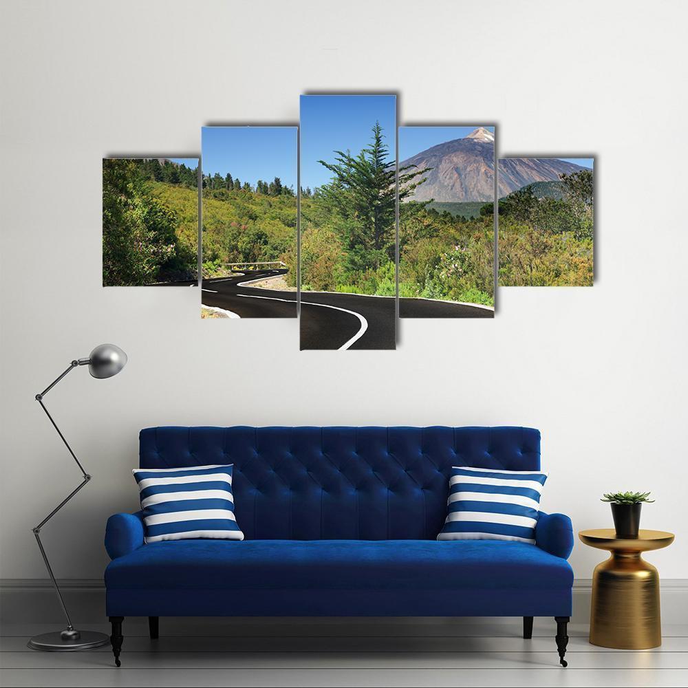 Winding Mountain Road Canvas Wall Art-5 Star-Gallery Wrap-62" x 32"-Tiaracle