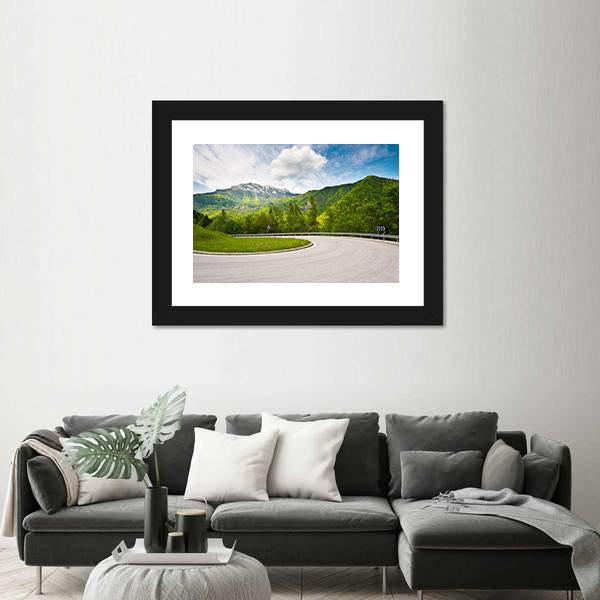 Winding Paved Road in the Italian Alps Canvas Wall Art-3 Horizontal-Gallery Wrap-25" x 16"-Tiaracle