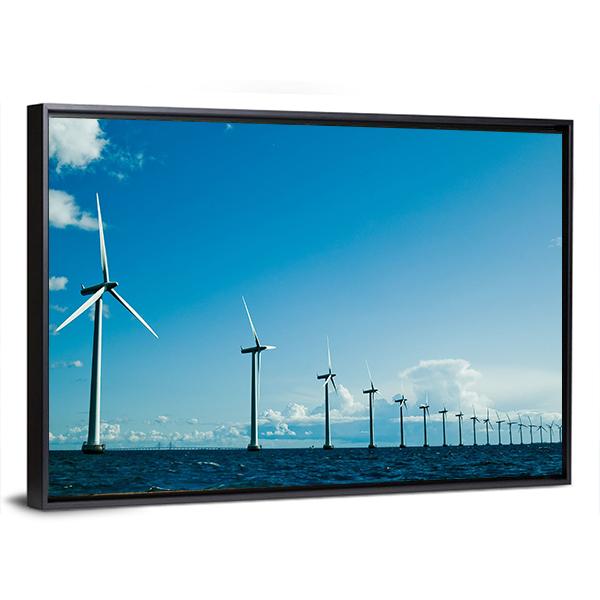 Windmills In Denmark Canvas Wall Art-3 Horizontal-Gallery Wrap-25" x 16"-Tiaracle