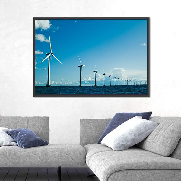 Windmills In Denmark Canvas Wall Art-5 Horizontal-Gallery Wrap-22" x 12"-Tiaracle