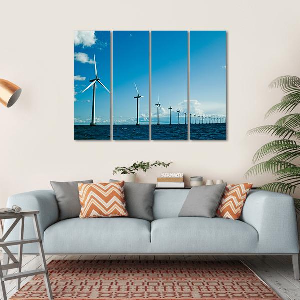 Windmills In Denmark Canvas Wall Art-4 Horizontal-Gallery Wrap-34" x 24"-Tiaracle