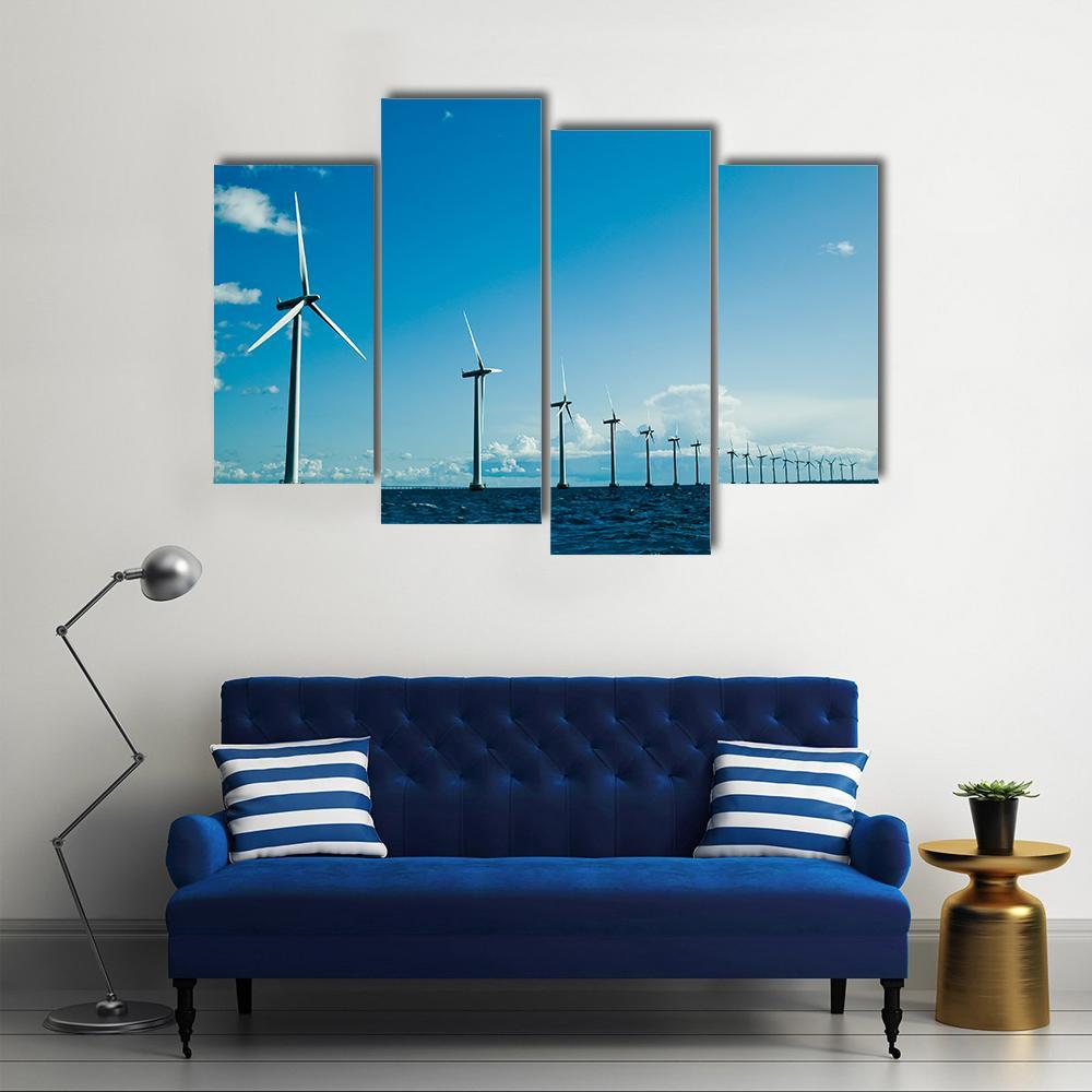 Windmills In Denmark Canvas Wall Art-4 Pop-Gallery Wrap-50" x 32"-Tiaracle
