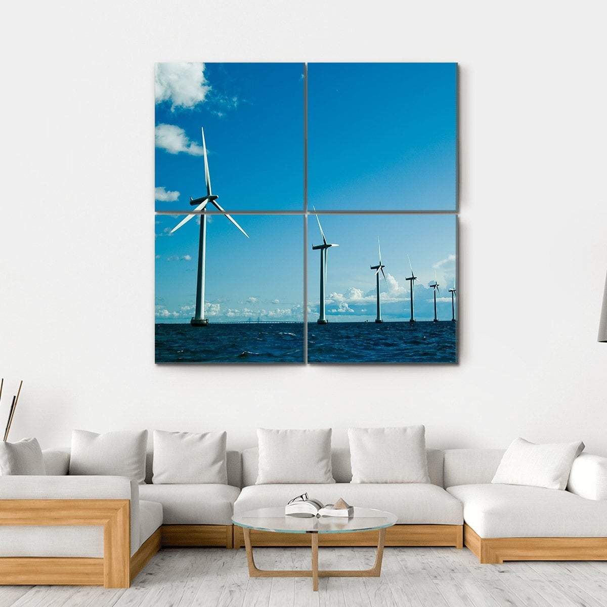 Windmills In Denmark Canvas Wall Art-4 Square-Gallery Wrap-17" x 17"-Tiaracle