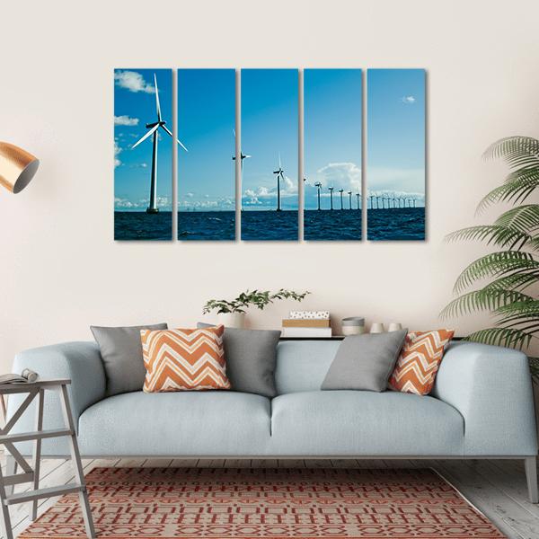 Windmills In Denmark Canvas Wall Art-5 Horizontal-Gallery Wrap-22" x 12"-Tiaracle