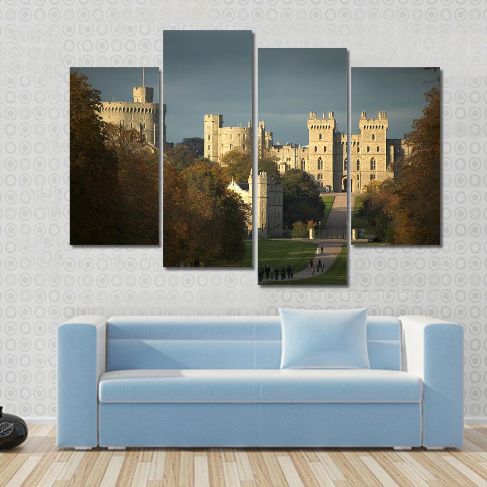 Windsor Castle Canvas Wall Art-4 Pop-Gallery Wrap-50" x 32"-Tiaracle