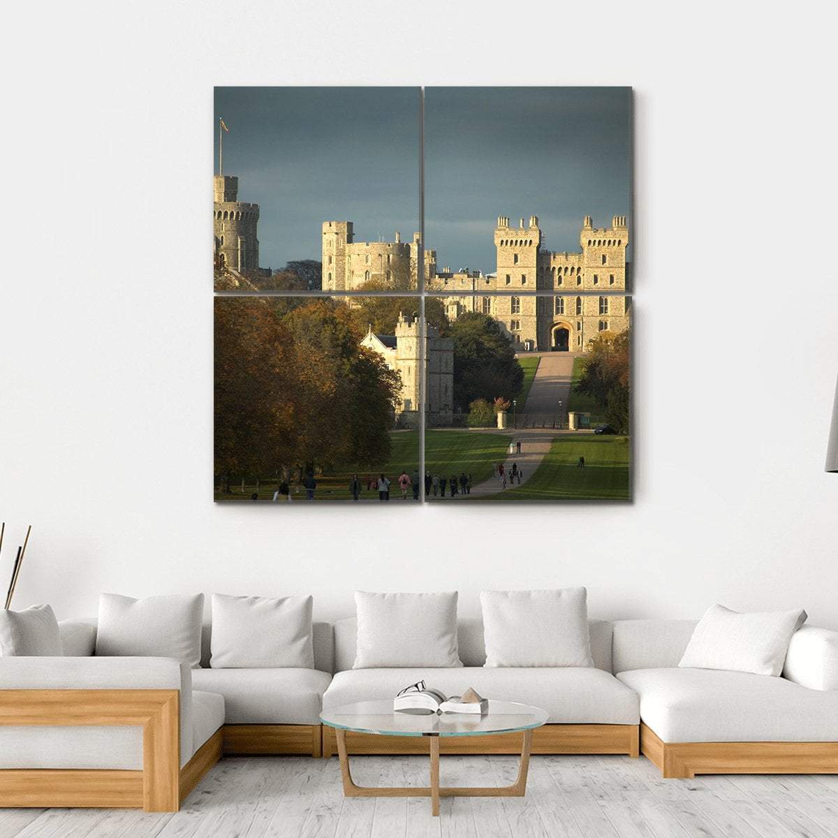 Windsor Castle Canvas Wall Art-4 Square-Gallery Wrap-17" x 17"-Tiaracle