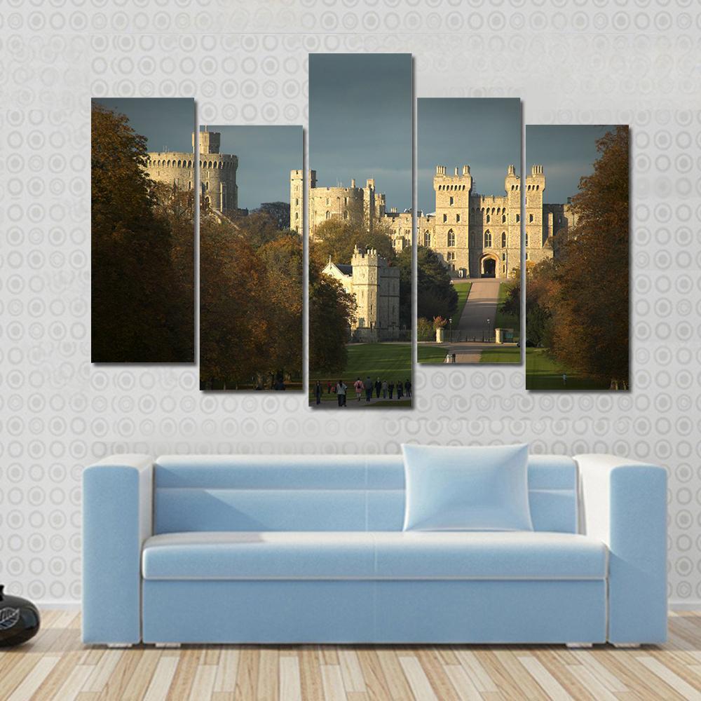 Windsor Castle Canvas Wall Art-5 Pop-Gallery Wrap-47" x 32"-Tiaracle