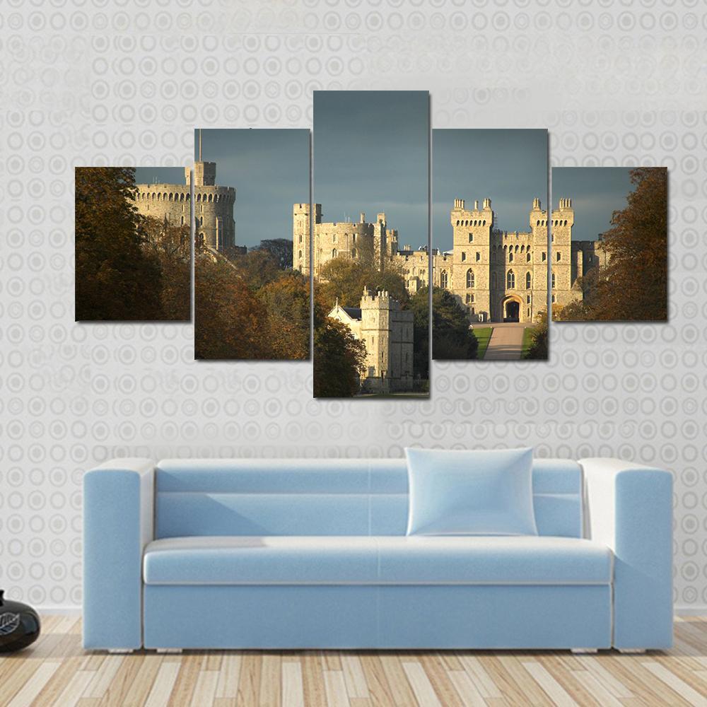 Windsor Castle Canvas Wall Art-5 Star-Gallery Wrap-62" x 32"-Tiaracle