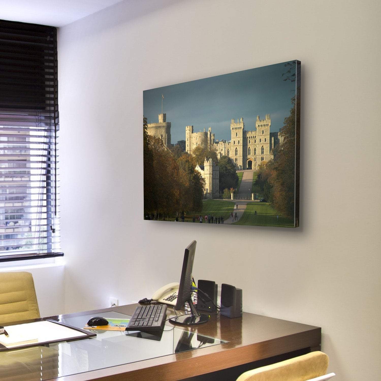 Windsor Castle Canvas Wall Art-3 Horizontal-Gallery Wrap-25" x 16"-Tiaracle