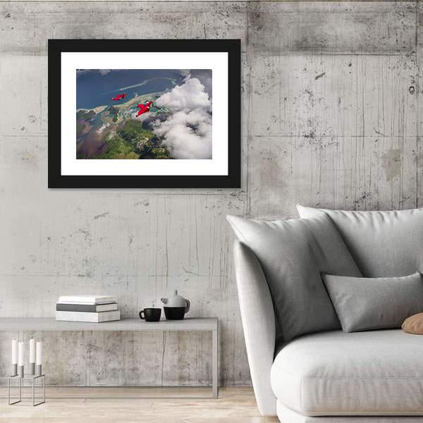 Wingsuit Flying Over Palau Coast Canvas Wall Art-5 Horizontal-Gallery Wrap-22" x 12"-Tiaracle