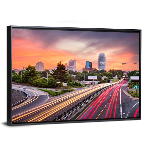 Winston Salem North Carolina Canvas Wall Art-3 Horizontal-Gallery Wrap-25" x 16"-Tiaracle